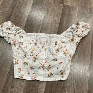 Princess Polly Cottagecore floral corset crop top prairie Western S